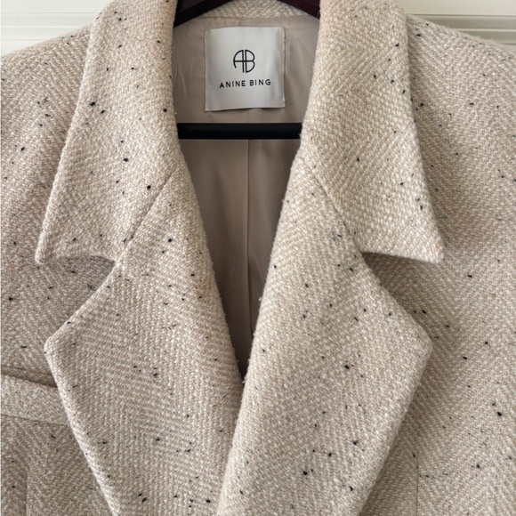 Anine Bing Speckled Cream Trench Coat - Picture 1 of 7